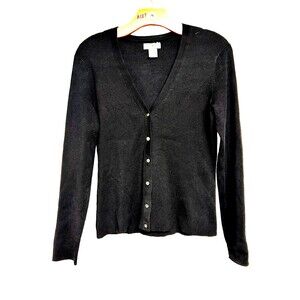 Banana Republic Stretch Women’s Size M Silk Black Knit Cardigan Lightweight
